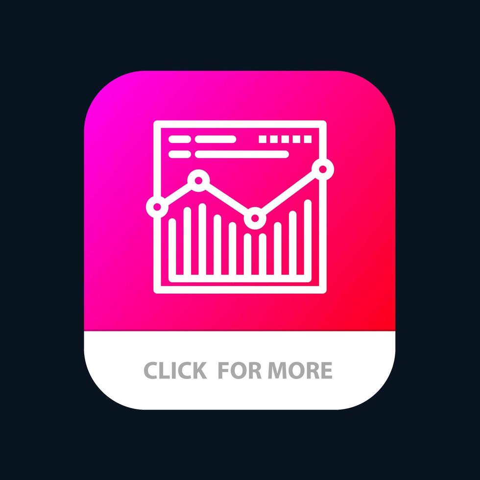 Analyse-Web-Website-Bericht Mobile App-Schaltfläche Android- und iOS-Linienversion vektor