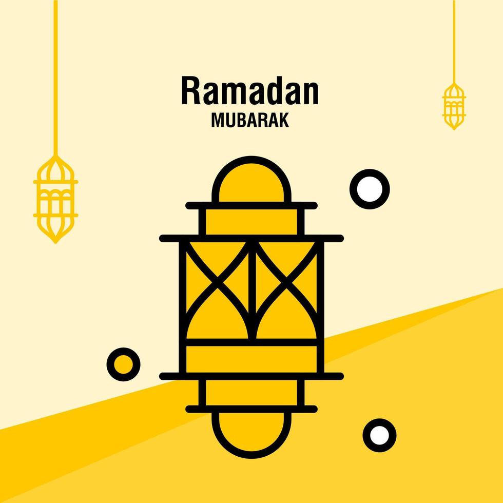 ramadan kareem hälsning mall islamic halvmåne och arabicum lykta vektor illustration