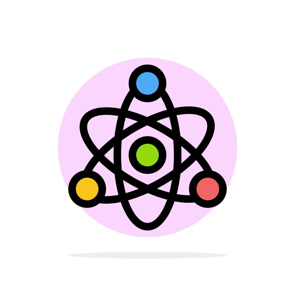Atom erziehen Bildung abstrakten Kreis Hintergrund flache Farbe Symbol vektor