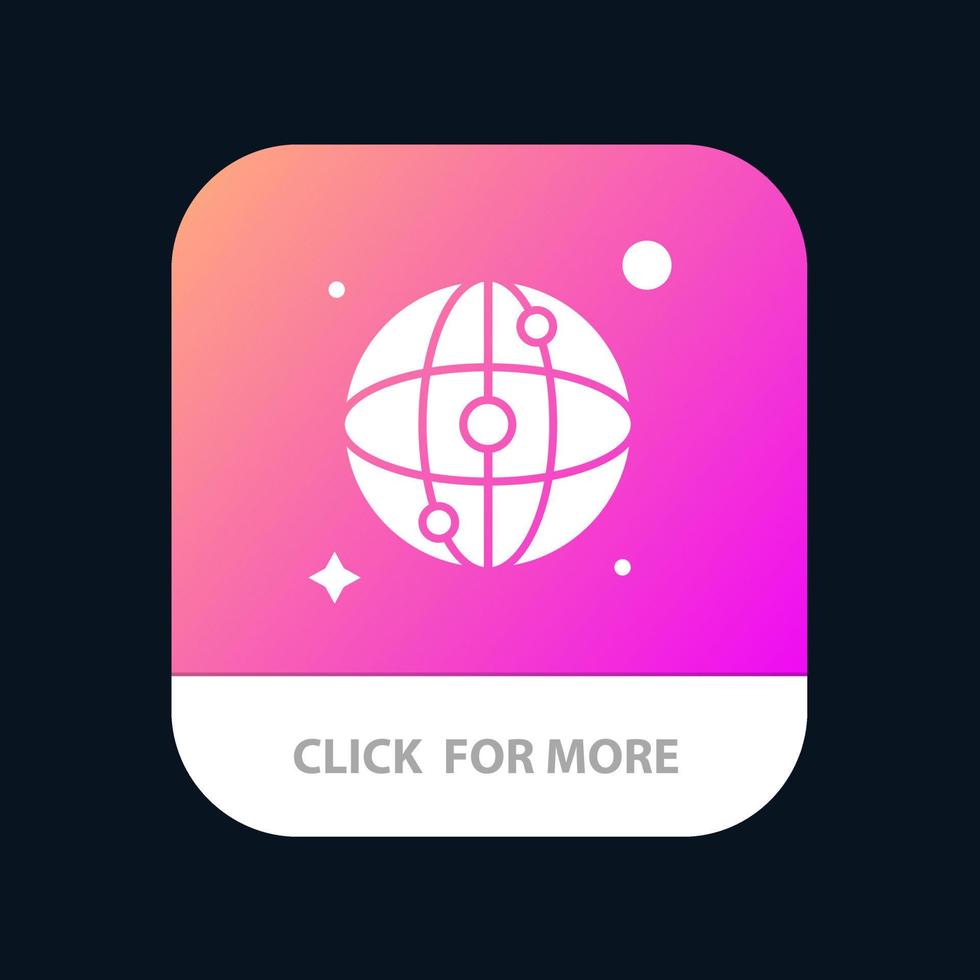 värld Karta nätverk mobil app knapp android och ios glyf version vektor