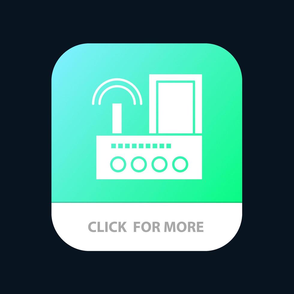 router enhet signal wiFi radio mobil app knapp android och ios glyf version vektor
