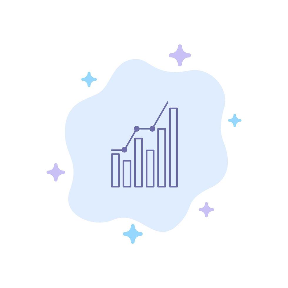 Graph Analytik Geschäftsdiagramm Marketingstatistik Trends blaues Symbol auf abstraktem Wolkenhintergrund vektor