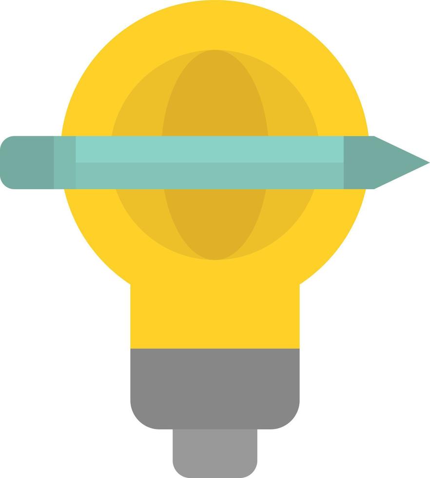Framgång penna klot Glödlampa ljus platt Färg ikon vektor ikon baner mall