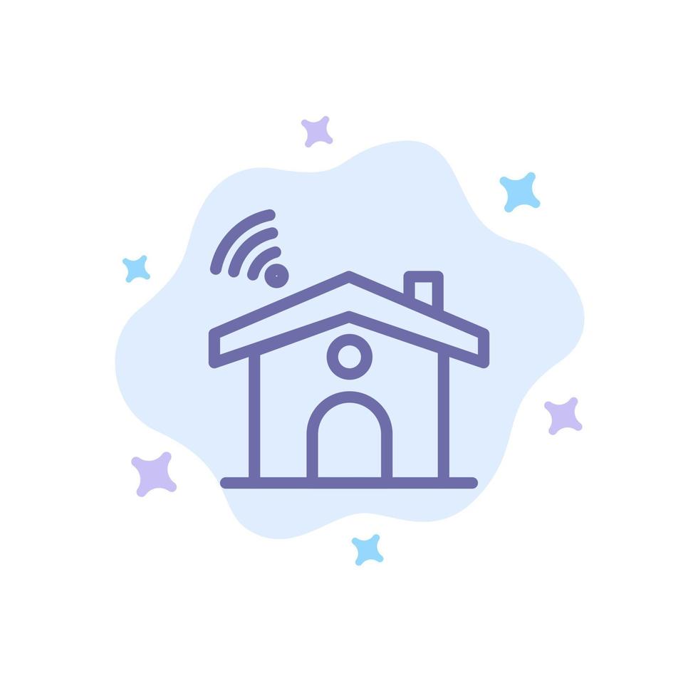 wifi service signalhaus blaues symbol auf abstraktem wolkenhintergrund vektor