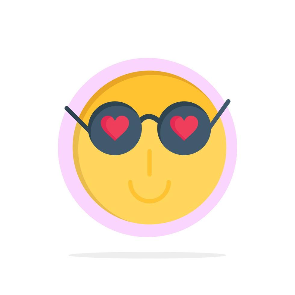 Smiley Emojis lieben niedlichen Benutzer abstrakten Kreis Hintergrund flache Farbe Symbol vektor
