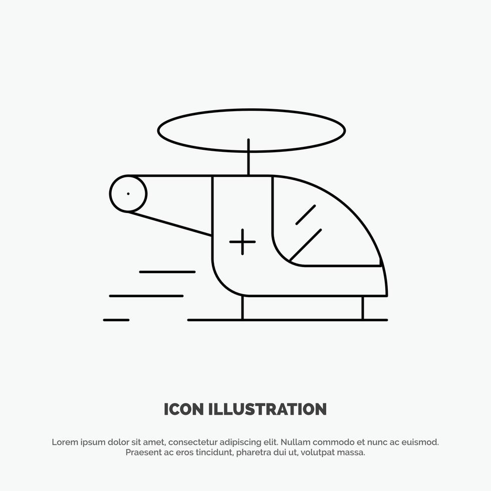 Hubschrauber Hubschrauber medizinische Krankenwagen Air Line Symbol Vektor