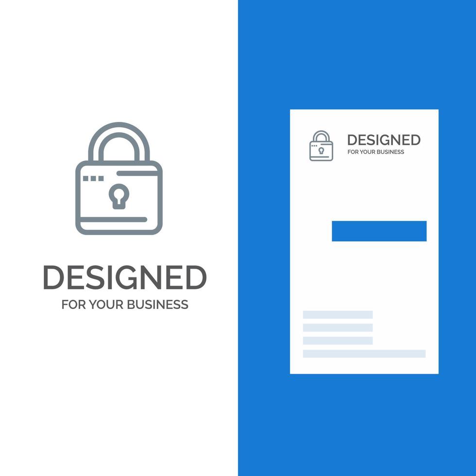 lock computing gesperrtes Sicherheitsgrau-Logo-Design und Visitenkartenvorlage vektor