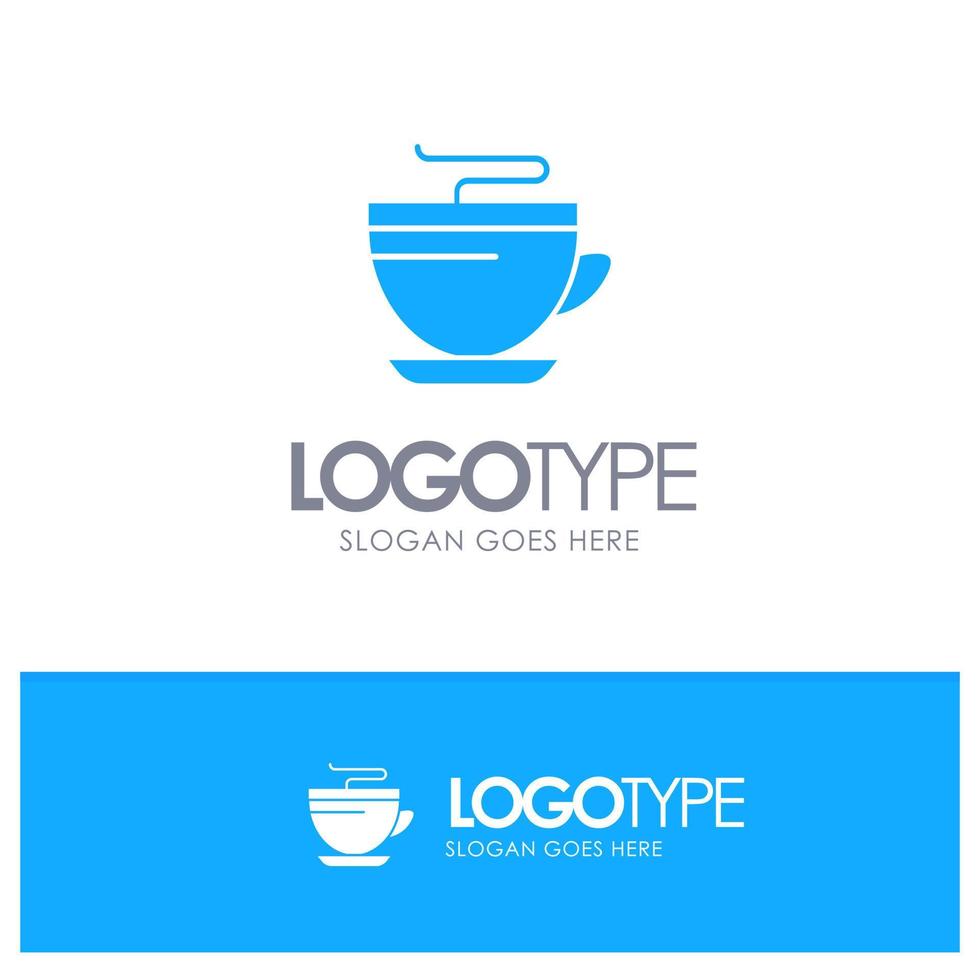 te kaffe kopp rengöring blå fast logotyp med plats för Tagline vektor