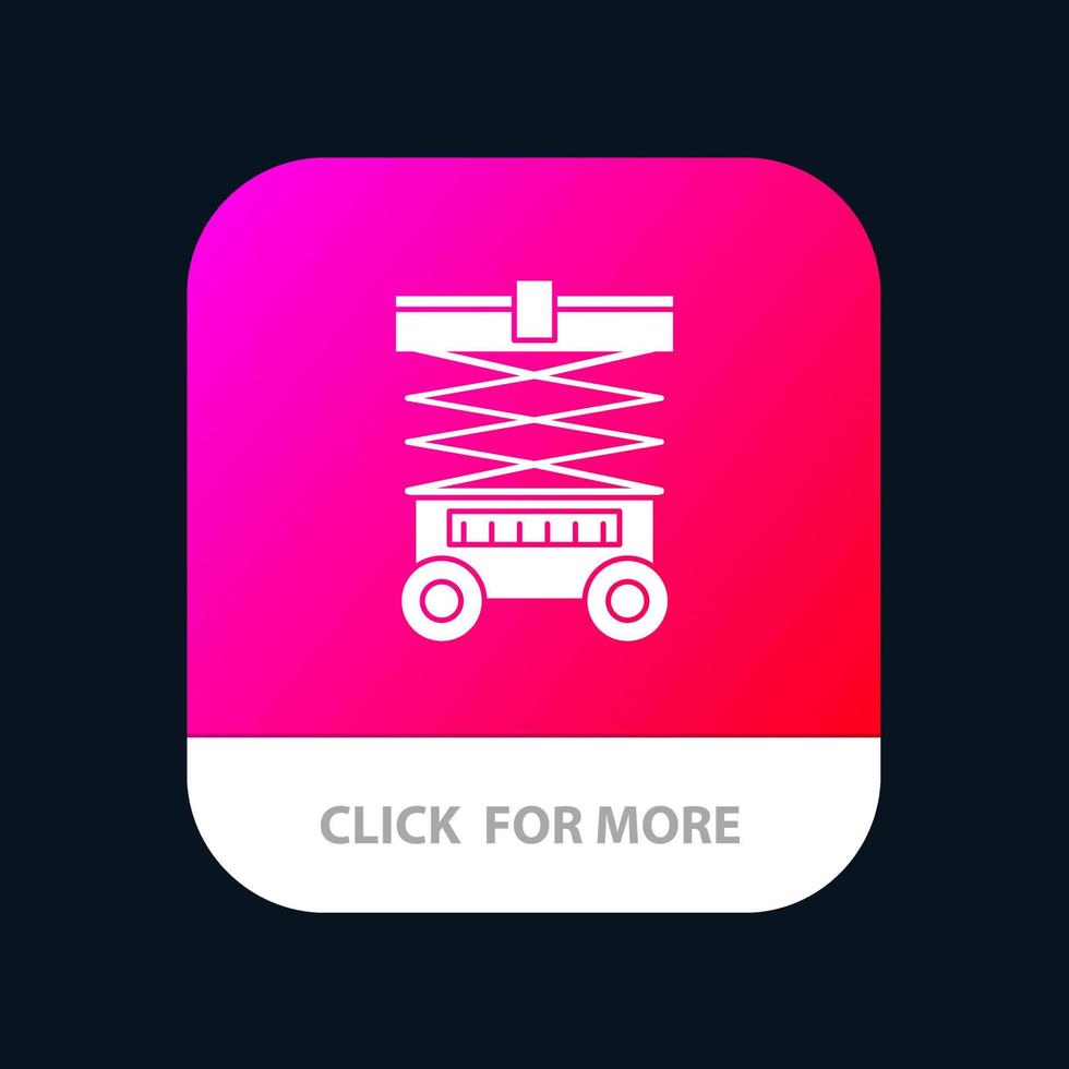 heben sie den gabelstapler lagerlifter mobile app-schaltfläche android- und ios-glyphenversion vektor