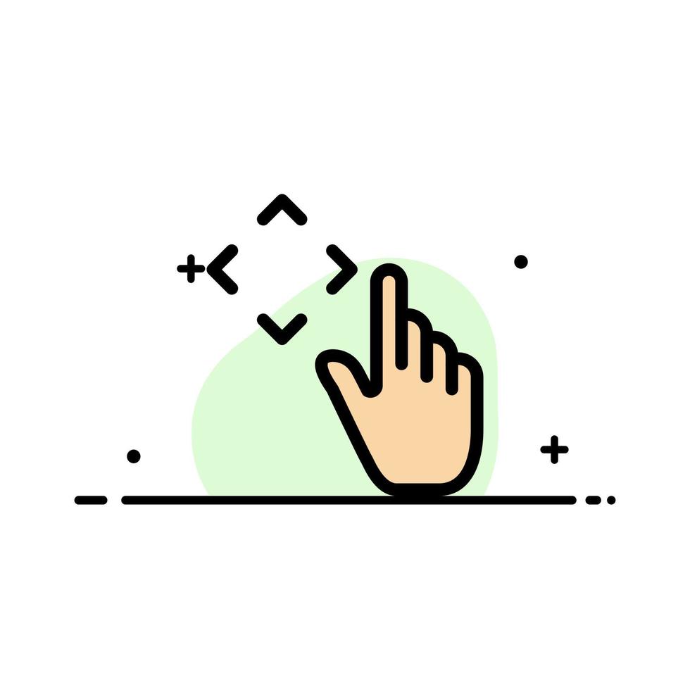 finger upp gester flytta företag platt linje fylld ikon vektor baner mall