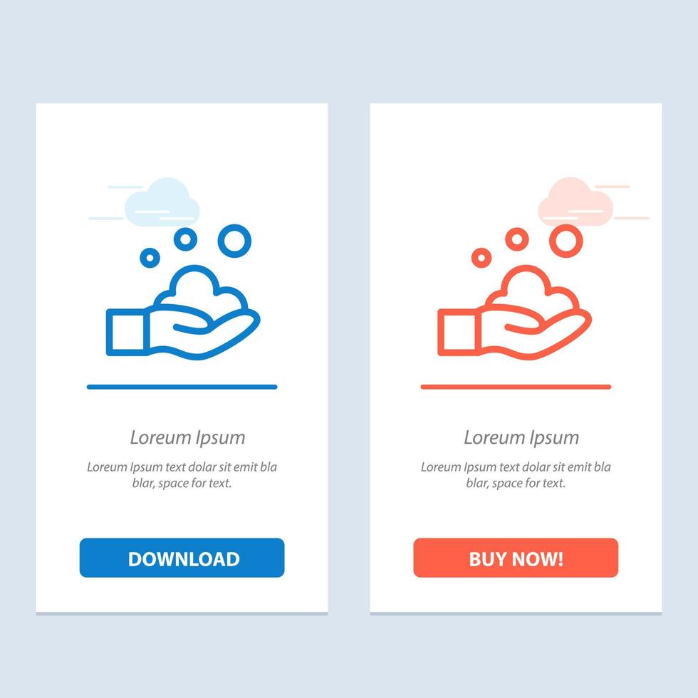 rengöring hand tvål tvätta blå och röd ladda ner och köpa nu webb widget kort mall vektor