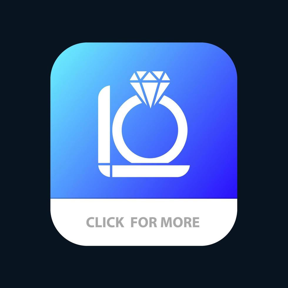 Ring-Diamant-Geschenkbox mobile App-Icon-Design vektor