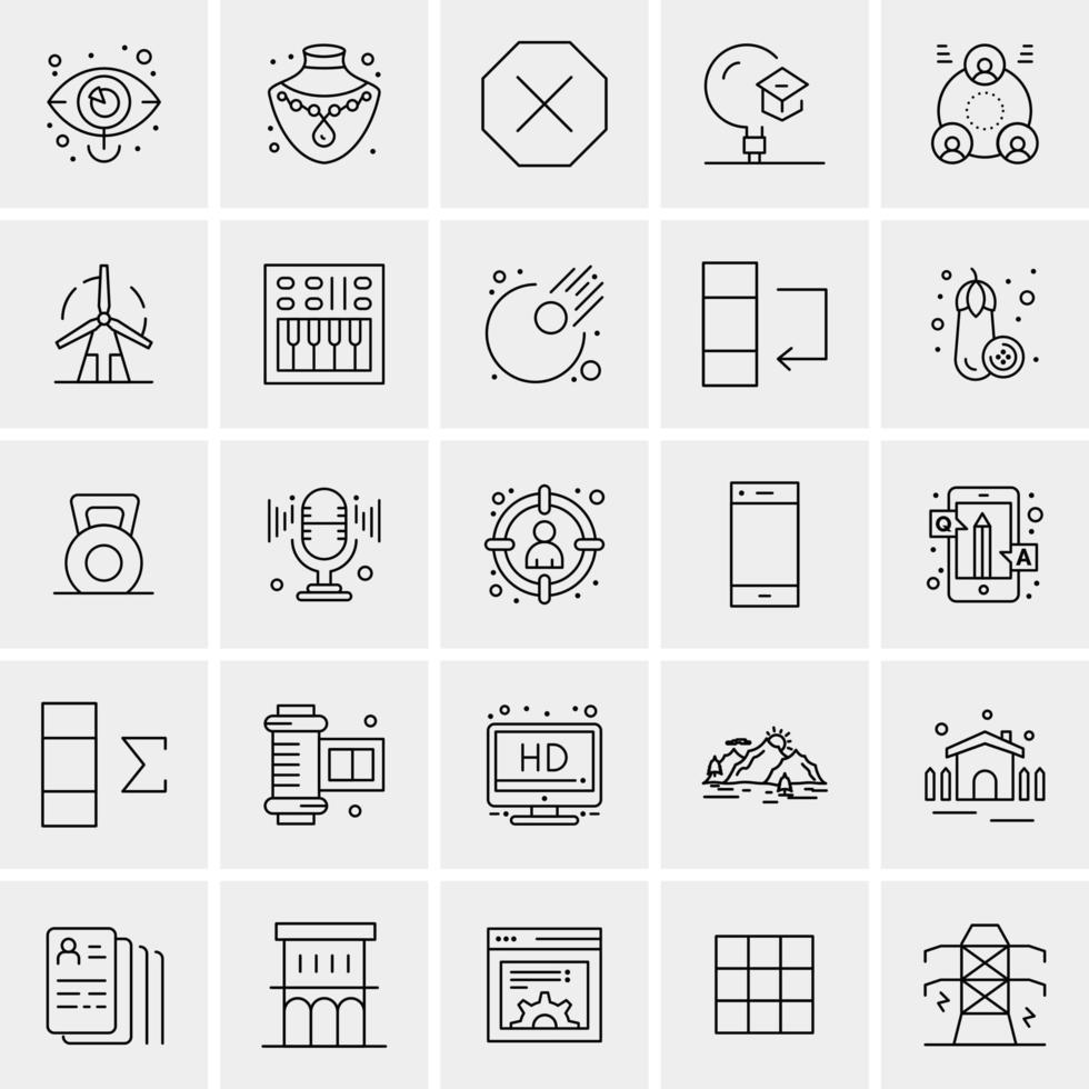 25 universelle Business-Icons Vektor kreative Icon-Illustration zur Verwendung in Web- und Mobilprojekten