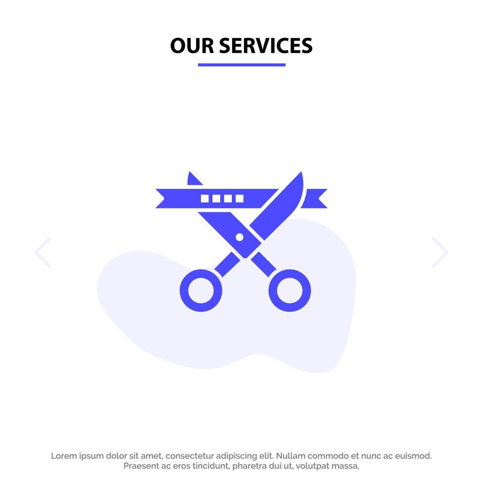 vår tjänster företag ceremoni modern öppning fast glyf ikon webb kort mall vektor