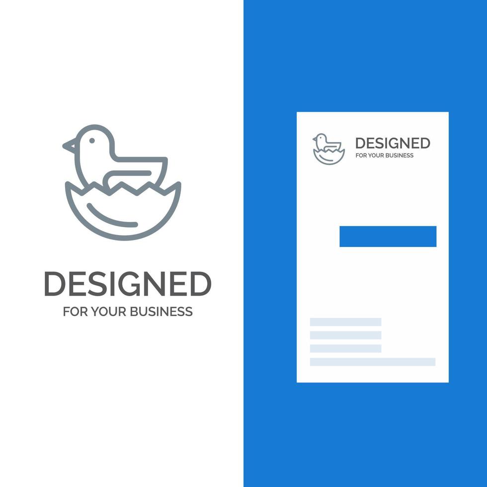 Entenei Ostern graues Logo-Design und Visitenkartenvorlage vektor