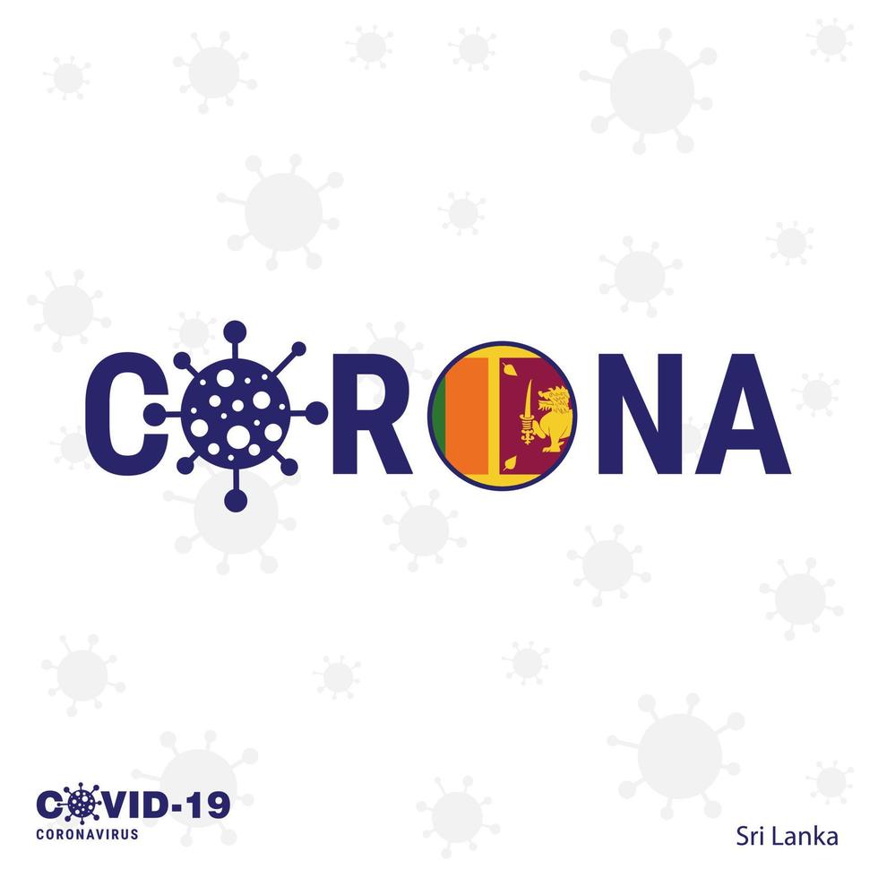 sri lanka coronavirus typografi covid19 Land baner stanna kvar Hem stanna kvar friska ta vård av din egen hälsa vektor