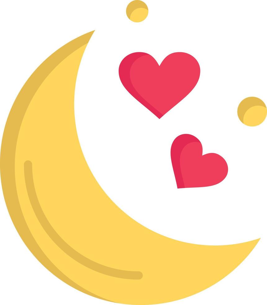 mond nacht liebe romantische nacht flache farbe symbol vektor symbol banner vorlage