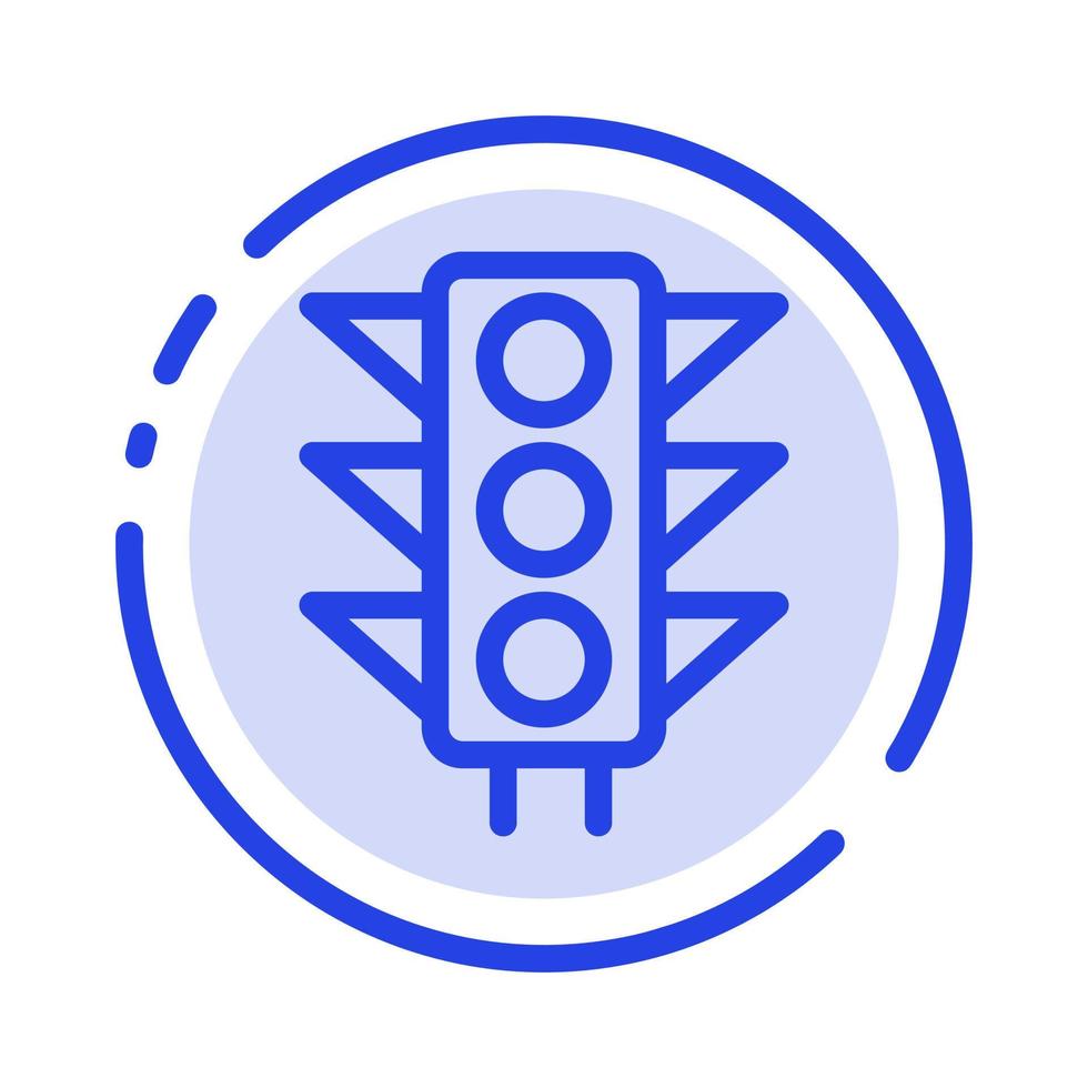 Verkehrszeichen leichte Straße blau gepunktete Linie Symbol Leitung vektor