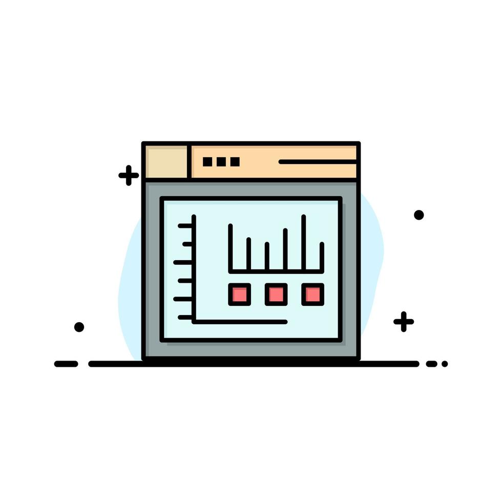 browser internet webb statisk företag platt linje fylld ikon vektor baner mall