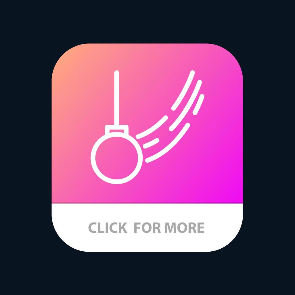 pendel gunga bunden boll rörelse mobil app knapp android och ios linje version vektor