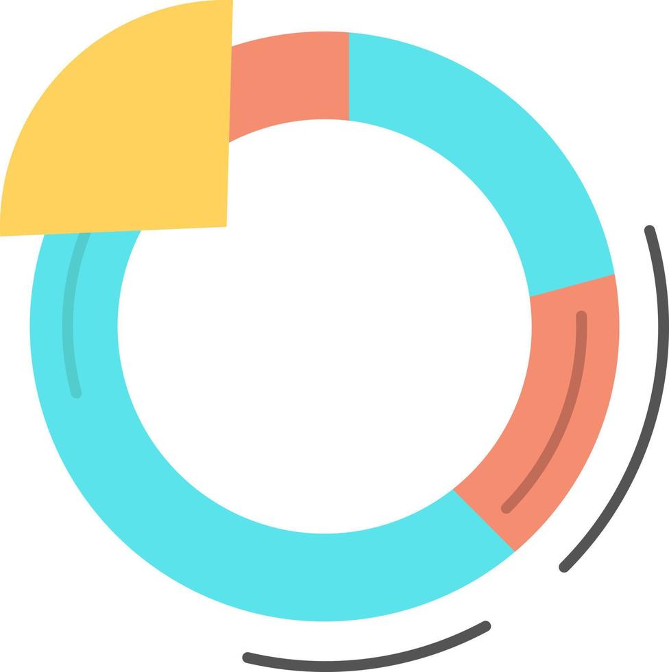 Graf cirkel paj Diagram platt Färg ikon vektor ikon baner mall