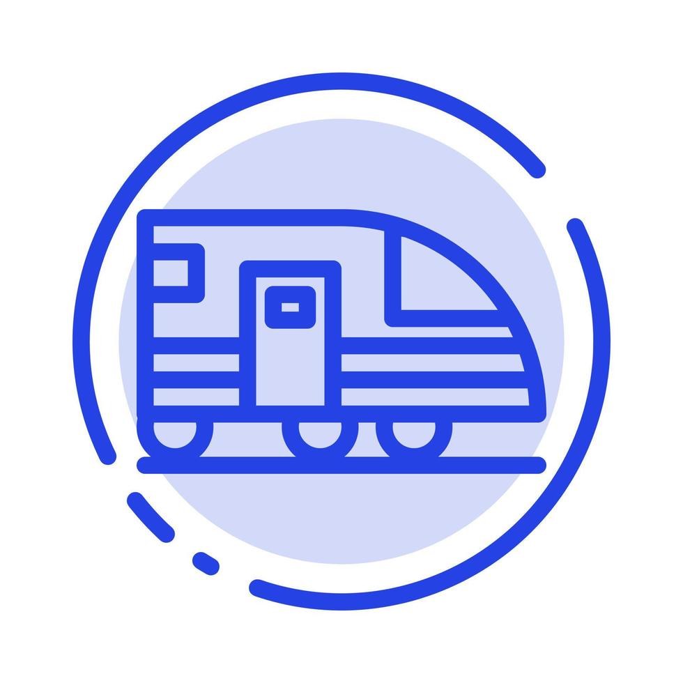 station tunnelbana tåg transport blå prickad linje linje ikon vektor