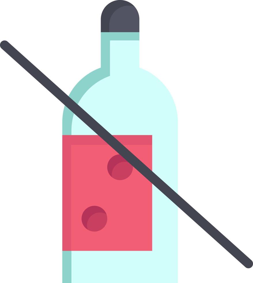 alkohol flaska förbjuden Nej whisky platt Färg ikon vektor ikon baner mall