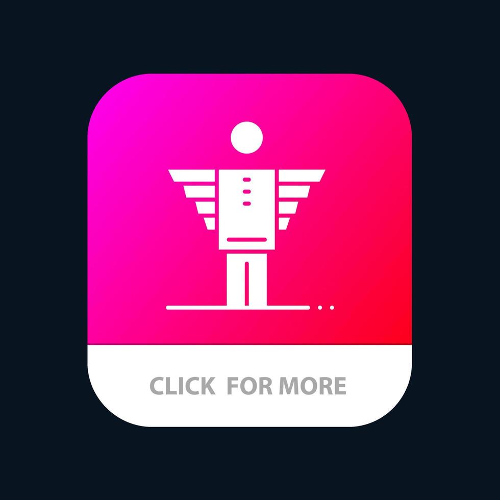 ängel företag karriär frihet investerare mobil app knapp android och ios glyf version vektor