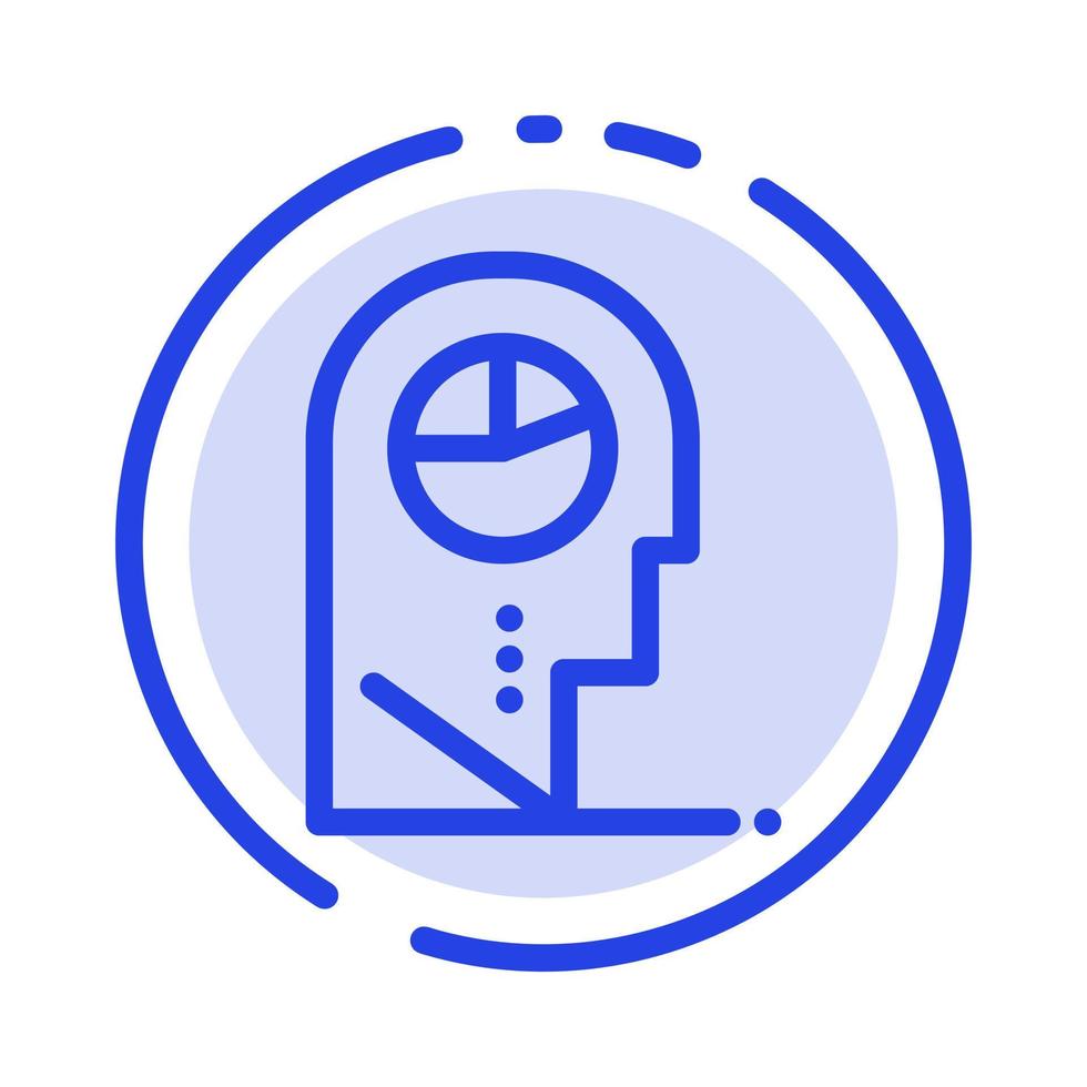menschliches Profil Mann Hut blau gepunktete Linie Symbol Leitung vektor