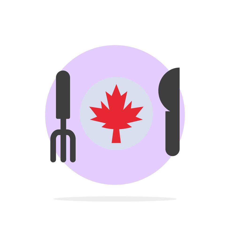 Abendessen Herbst Kanada Blatt abstrakt Kreis Hintergrund flache Farbe Symbol vektor