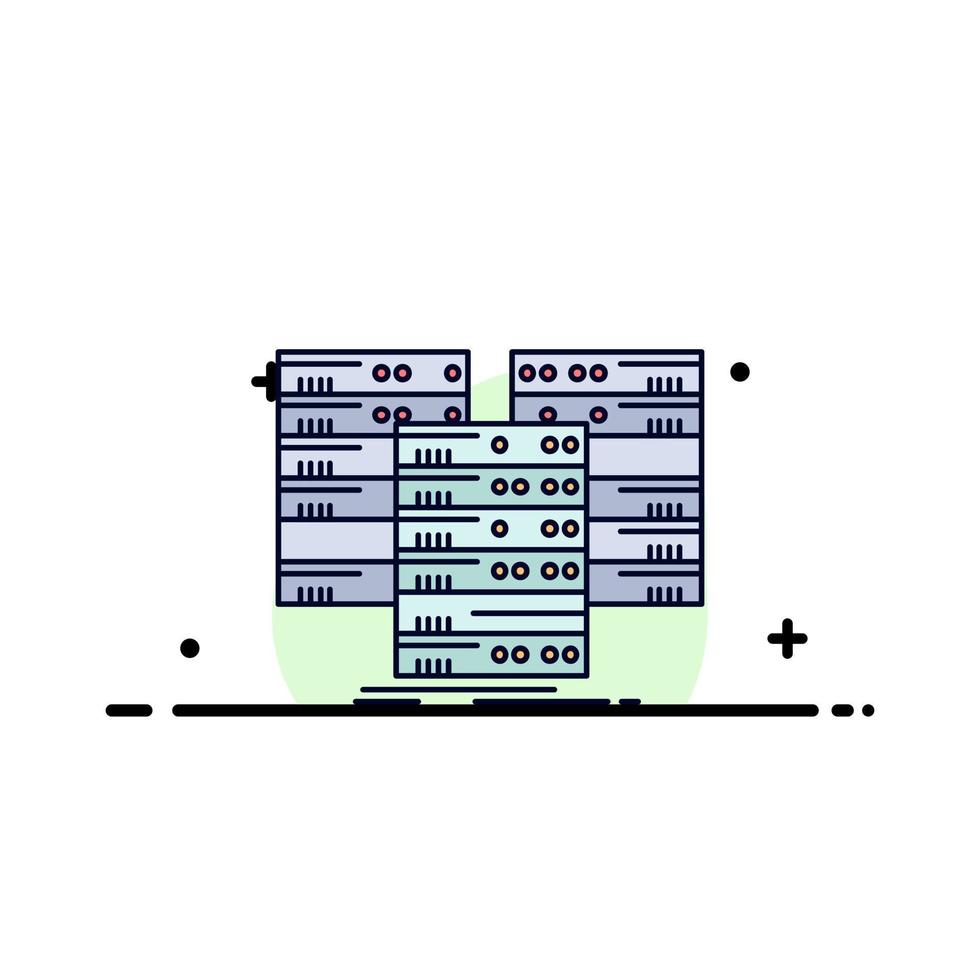 Centrum Centrum data databas server platt Färg ikon vektor