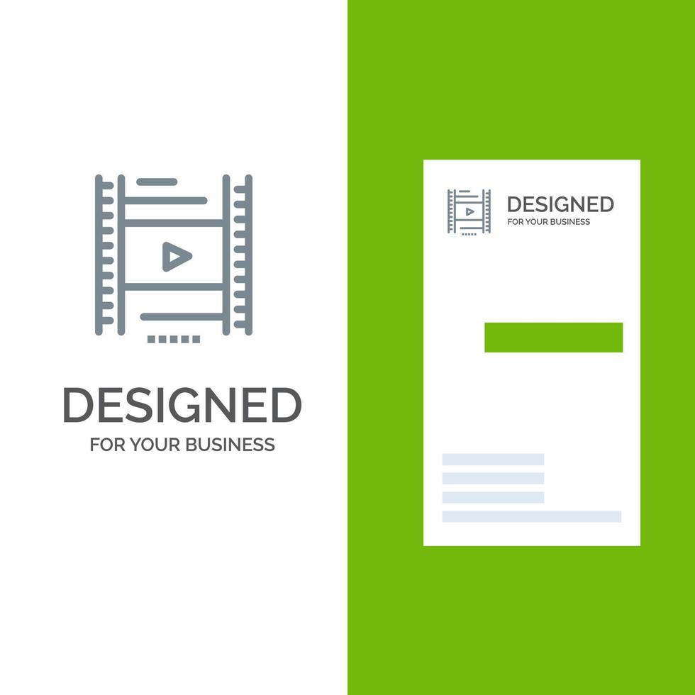 Videounterricht Film Bildung graues Logo-Design und Visitenkartenvorlage vektor