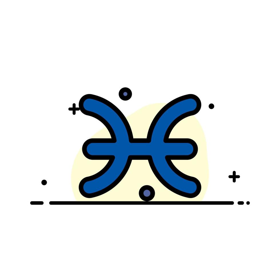 Astrologie Horoskop Fische Griechenland Geschäft flache Linie gefüllt Symbol Vektor Banner Vorlage