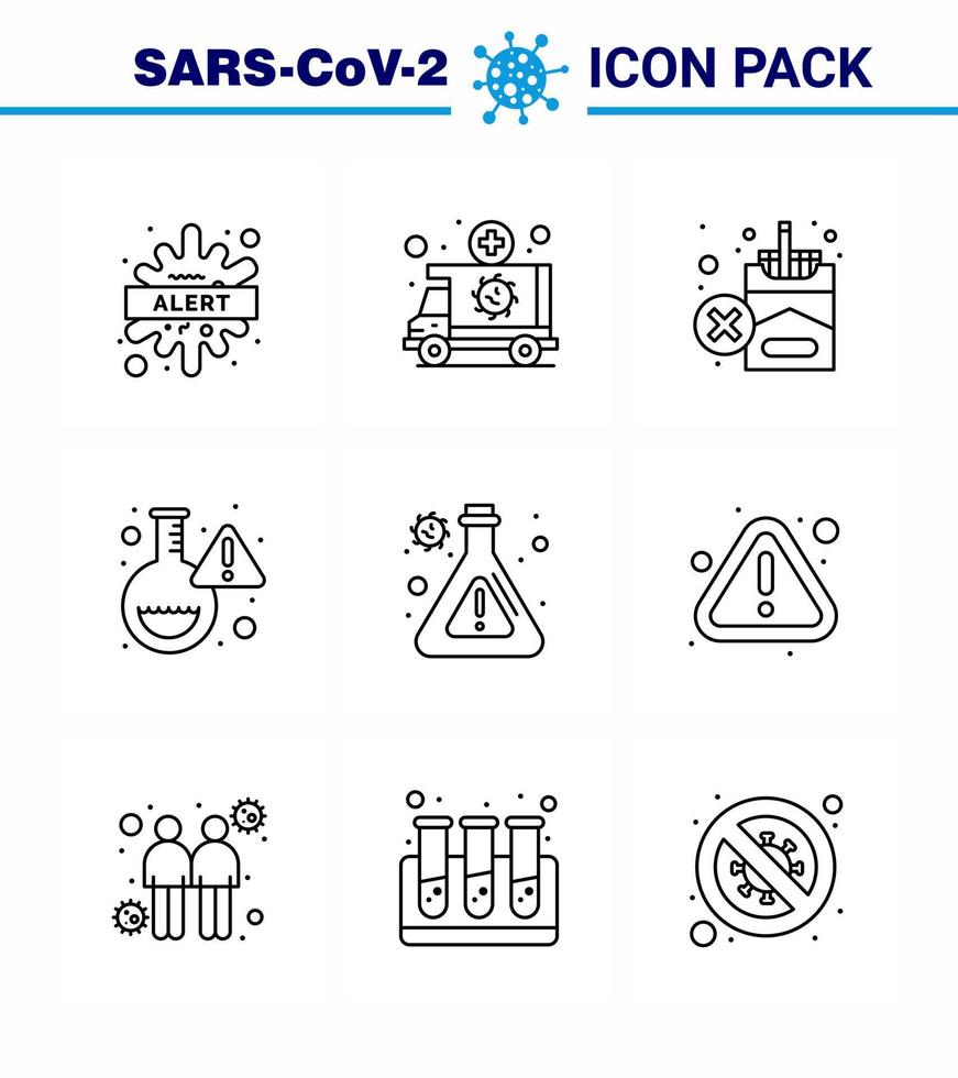 coronavirus 2019ncov covid19 prävention icon set virus labor transport flasche rauchen virale coronavirus 2019nov krankheitsvektordesignelemente vektor