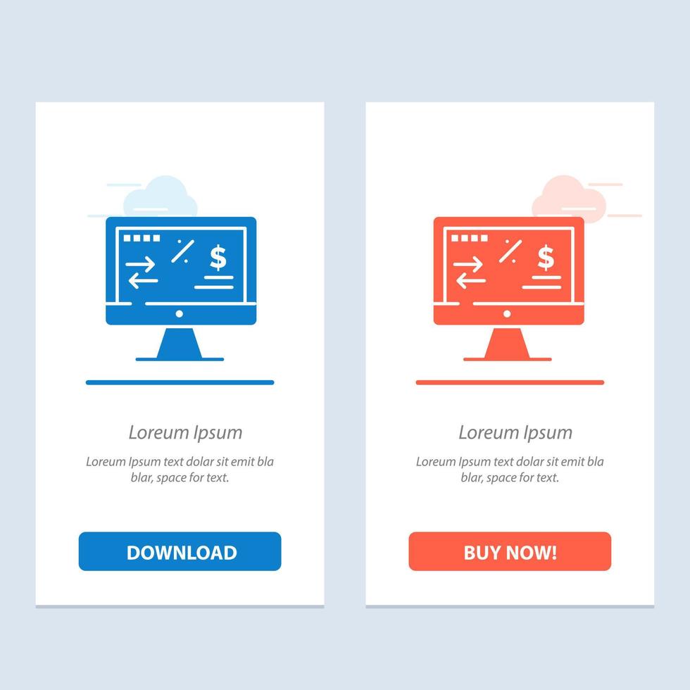 beskatta reglering finansiera inkomst dator blå och röd ladda ner och köpa nu webb widget kort mall vektor