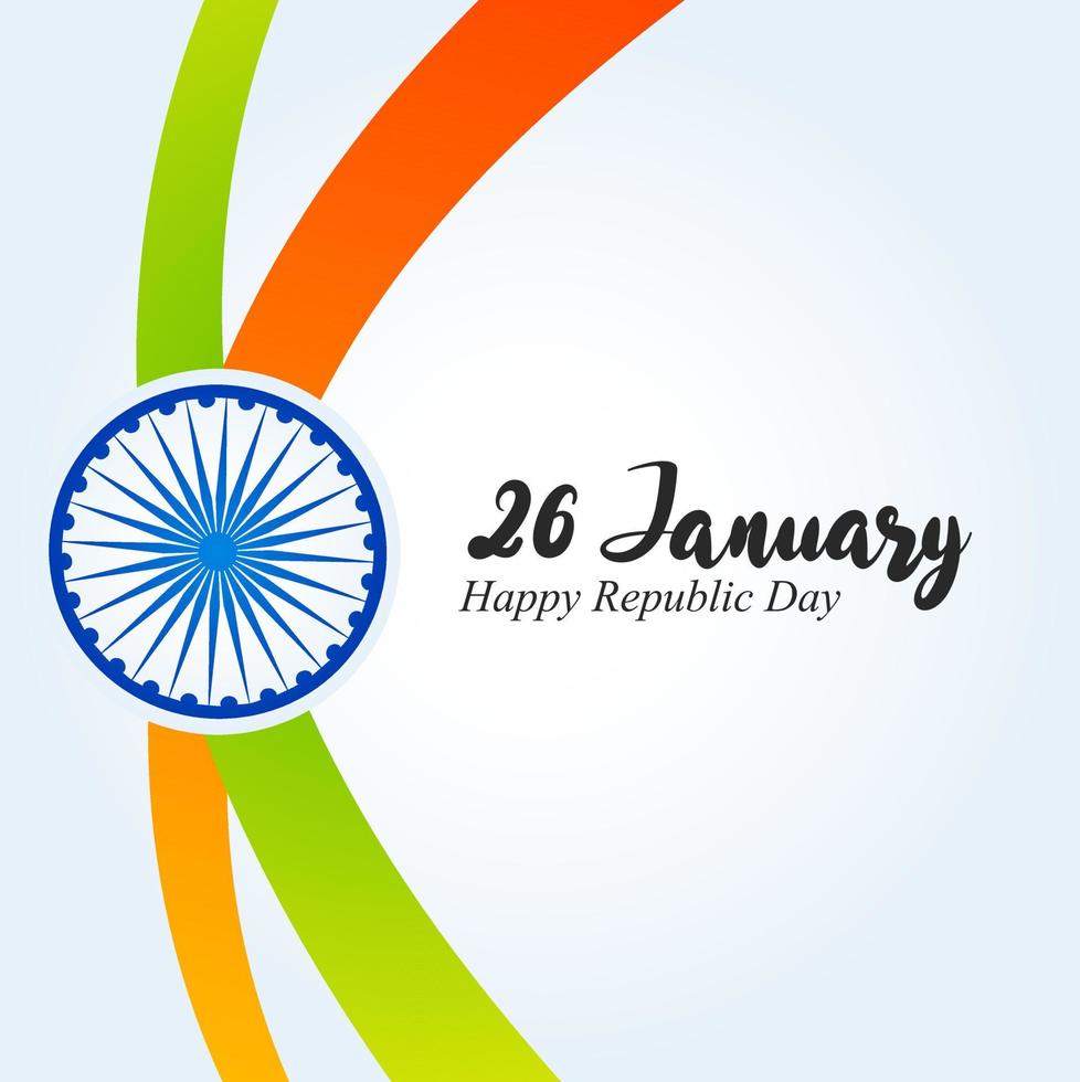 Tag der indischen Republik 26. Januar indischer Hintergrund vektor