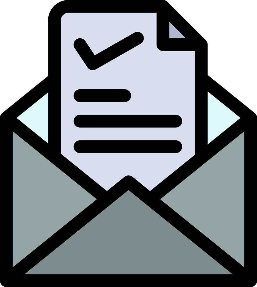 E-Mail-Job Tick gut flache Farbe Symbol Vektor Symbol Banner Vorlage