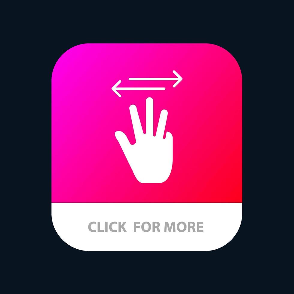hand hand-cursor nach oben links rechts mobile app-taste android- und ios-glyphenversion vektor