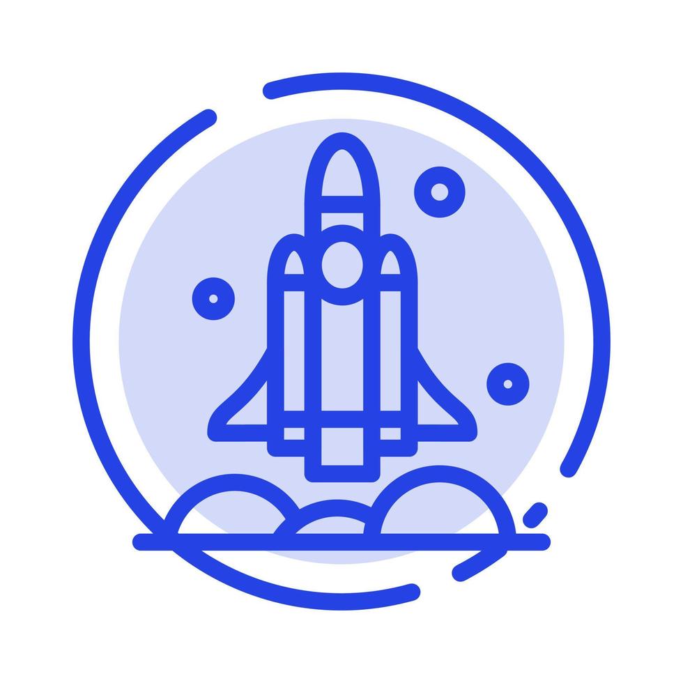 Launcher Rakete Raumschiff Transport usa blau gepunktete Linie Symbol Leitung vektor