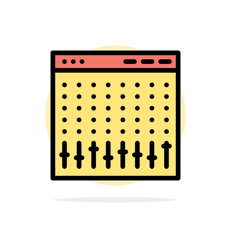 Konsolensteuerungs-Controller-Hardware-Mischer abstraktes Kreishintergrund-Flachfarbsymbol vektor