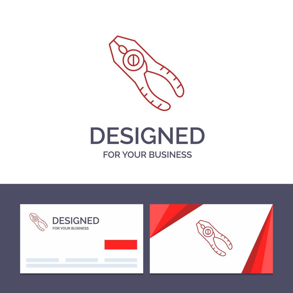 kreativ företag kort och logotyp mall tång tång tång reparera verktyg vektor illustration