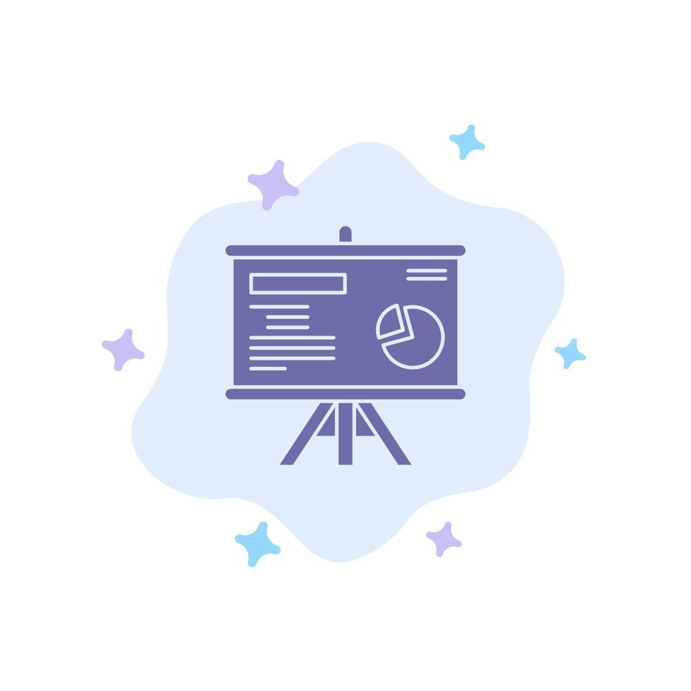 Präsentationstafel Projektordiagramm blaues Symbol auf abstraktem Wolkenhintergrund vektor