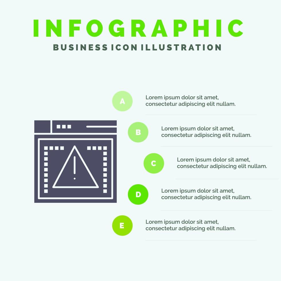 Berechnung von Codierungsfehlern Infografiken Präsentationsvorlage 5-Schritte-Präsentation vektor