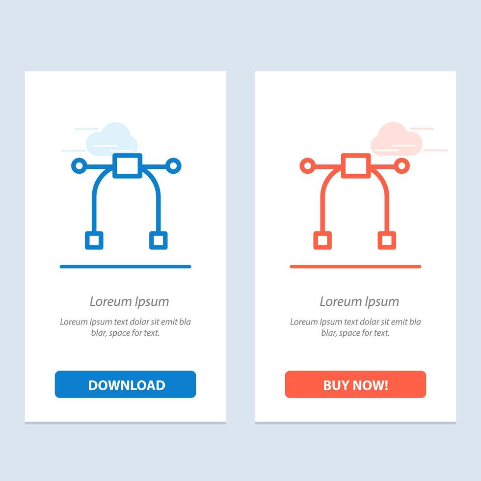 Design-Grafiktool blau und rot Laden Sie jetzt herunter und kaufen Sie die Kartenvorlage für Web-Widgets vektor