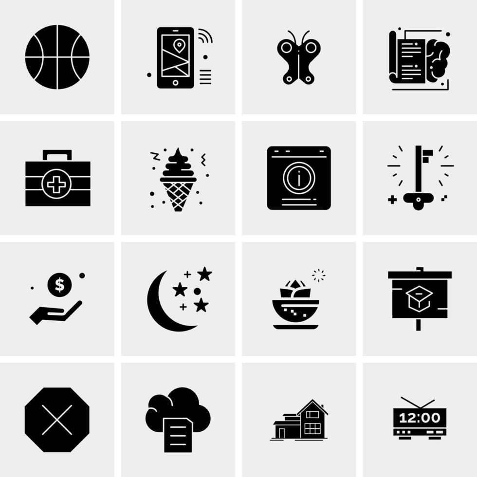 16 universelle Business-Icons Vektor kreative Icon-Illustration zur Verwendung in Web- und Mobilprojekten