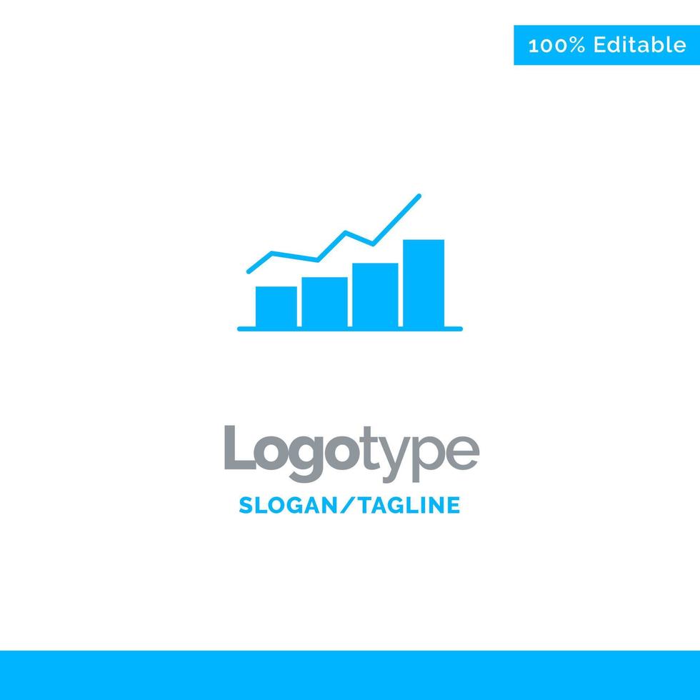 tillväxt Diagram flödesschema Graf öka framsteg blå fast logotyp mall plats för Tagline vektor