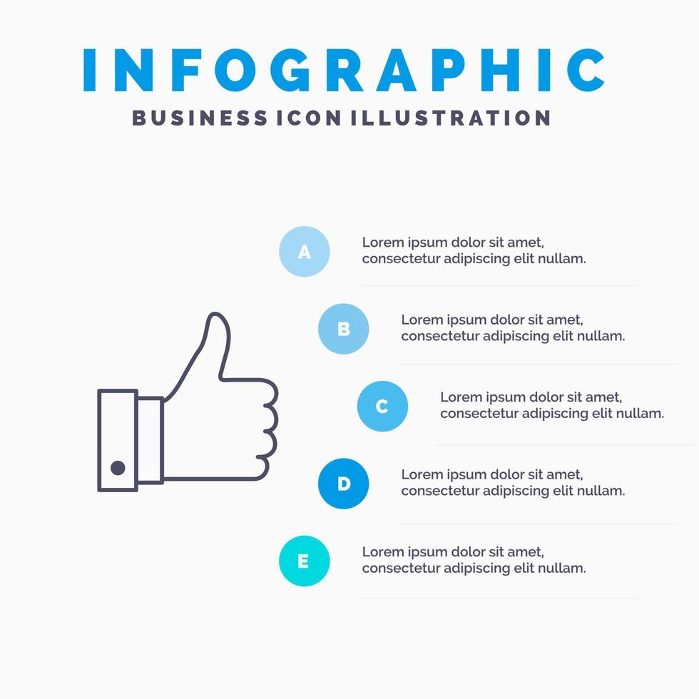 uppskatta anmärkningar Bra tycka om linje ikon med 5 steg presentation infographics bakgrund vektor