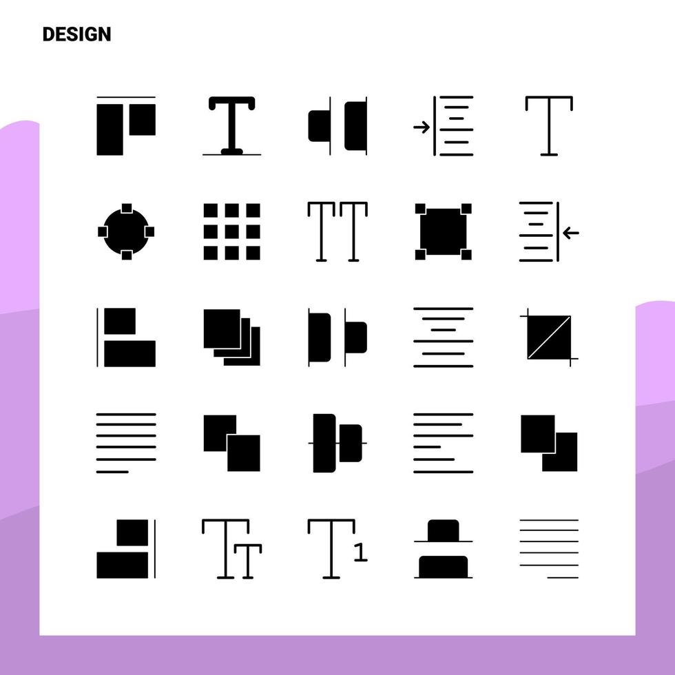 25 design ikon uppsättning fast glyf ikon vektor illustration mall för webb och mobil idéer för företag företag