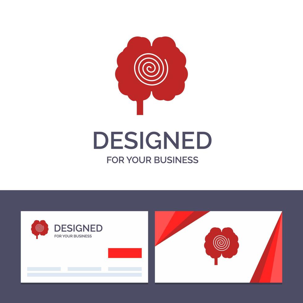 kreativ företag kort och logotyp mall hjärna huvud hypnos psykologi vektor illustration
