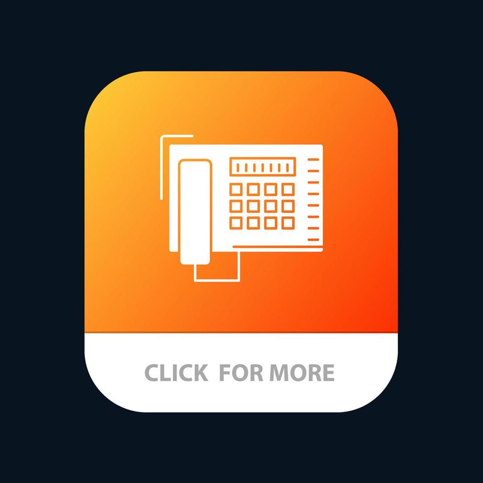 telefon faxnummer rufen sie die mobile app-schaltfläche android- und ios-glyphenversion an vektor